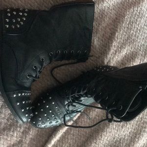 Boots with spikes